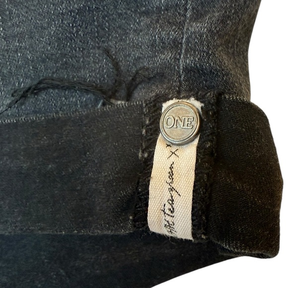 One Teaspoon Harlets Black High Rise Long Rise Fitted Twisted Cuff Hem Size 30 - Picture 4 of 9